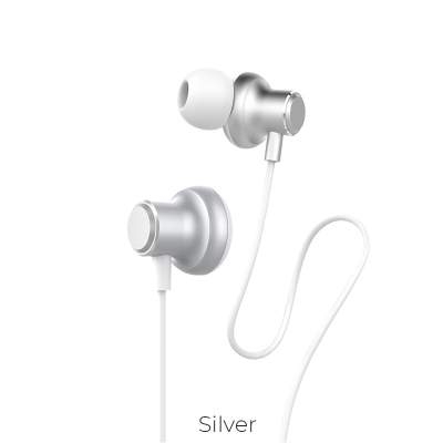 Наушники HOCO M44 Magic sound wired earphones with microphone silver