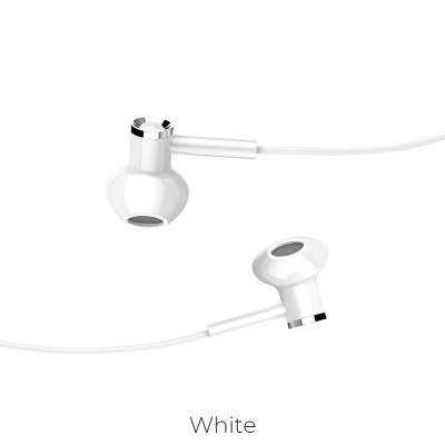 Наушники HOCO M47 Canorous wire control earphones with microphone white