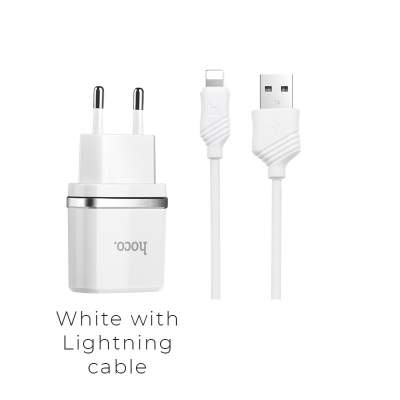 СЗУ + кабель Lightning HOCO C26 5V/2.4A 2USB (White)