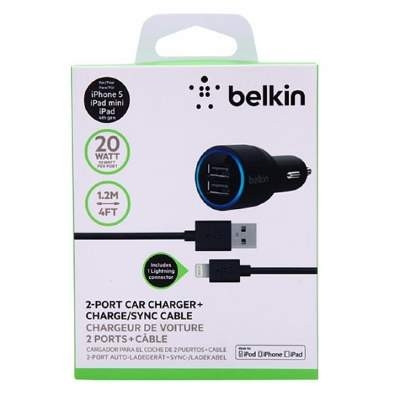 АЗУ + кабель Lightning Belkin 2USB/4.2A
