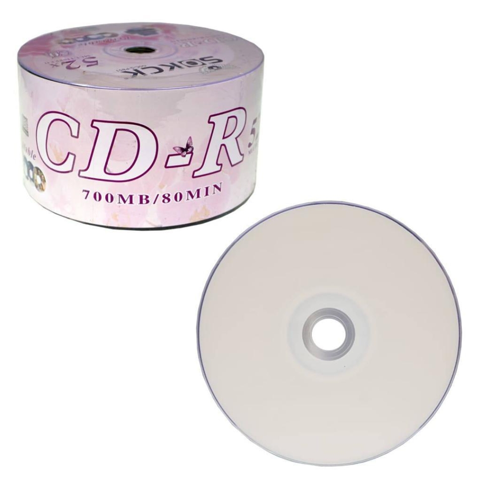 Диск CD-R односторонний, скорость записи 52х, Емкость 0,68Гб (50шт/упак)