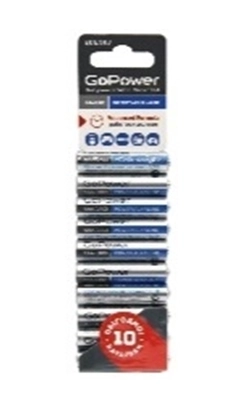 Батарейка алкалиновая GoPower LR03 AAA BL10 1.5V (в блистере 10 шт)