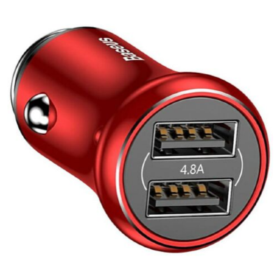 АЗУ Baseus Gentleman 4.8A Dual-USB Car Charger CCALL-GB09 (Red)
