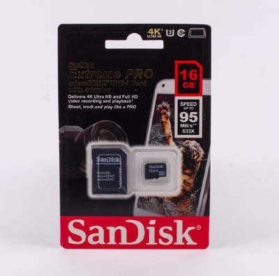 Карта памяти Micro SANDISK 16гб Extream Pro Speed up to 95 MB/s 633x класс 10