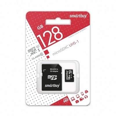 Карта памяти MicroSD 128GB Smart Buy Class10 + SD адаптер Original