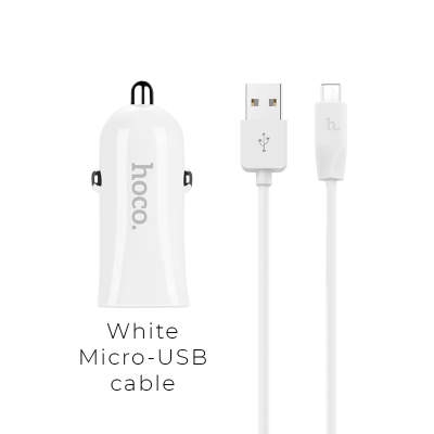 АЗУ + кабель Micro HOCO Z12 Elite Dual USB white
