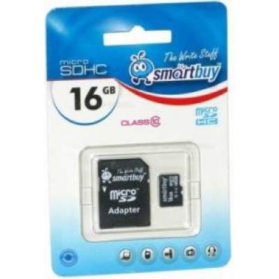 Карта памяти MicroSD 16GB Smart Buy Class 10 + SD адаптер Original