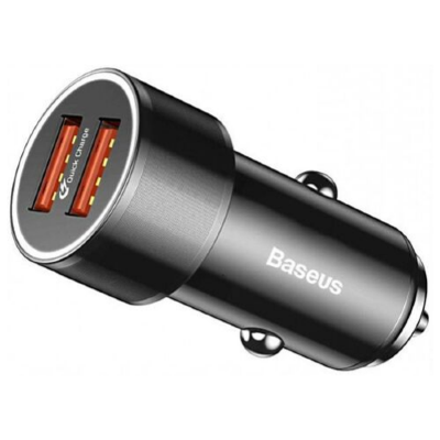 АЗУ Baseus Small Screw Dual-USB Quick Charge Car Charger 36W CAXLD-B01 (Black)