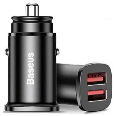 АЗУ Baseus Square metal A+A 30W Dual QC3.0 Quick Car Charger CCALL-DS01 (Black)