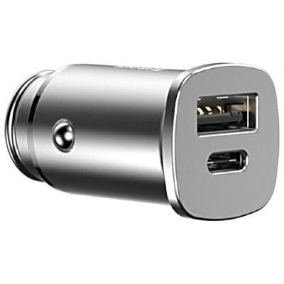 АЗУ Baseus Square metal A+C 30W PPS Car Charger CCALL-AS0S (Silver)