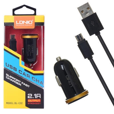 АЗУ + кабель Micro LDNIO DL-C22 2.1A 2USB ports (black)