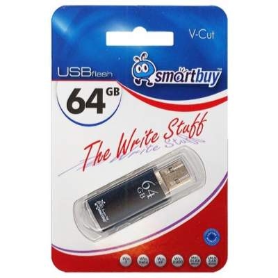 Флешка 64Gb SmartBuy V-Cut USB 2.0 чёрный