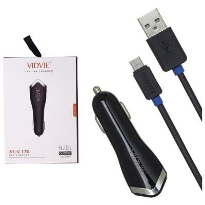 АЗУ + кабель Micro Vidvie CC501 5V/2.1A 2USB (black)
