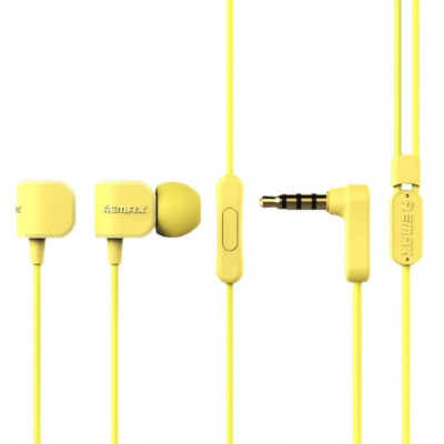 Наушники Remax внутриканальные с микрофоном RM-502 Earphone (Yellow)