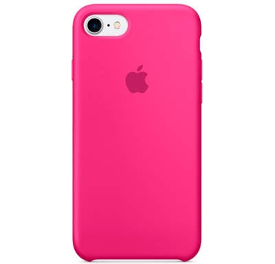 Чехол Silicone Case для iPhone 7/8 Неоново-розовый