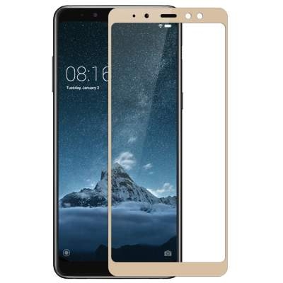 Стекло Samsung A8 2018 Full Glue 2.5D Black/White/Gold
